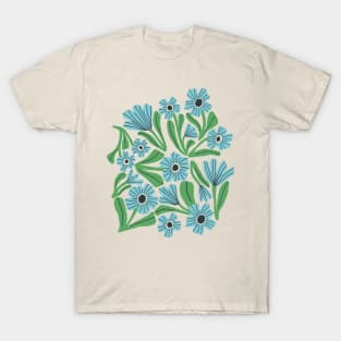 Boho blooms in green and teal T-Shirt